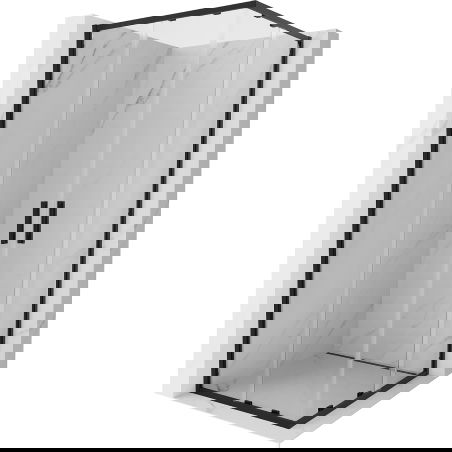 Mexen Exo cabine de douche carrée coulissante 95 x 95 cm, transparente, noire - 8111-095-095-70-00