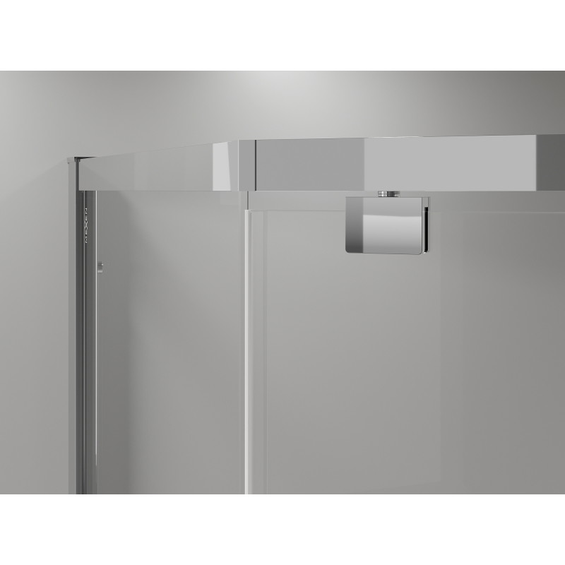 Mexen Exo-R cabine de douche pentagonale pivotante 100 x 80 cm, transparent, chrome - 812-100-080-01-00