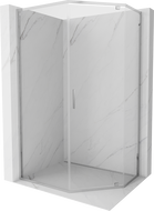Mexen Exo-R cabine de douche pentagonale pivotante 100 x 80 cm, transparent, chrome - 812-100-080-01-00