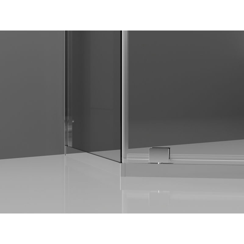 Mexen Exo cabine de douche pentagonale battante 100 x 90 cm, transparent, chrome - 812-100-090-01-00