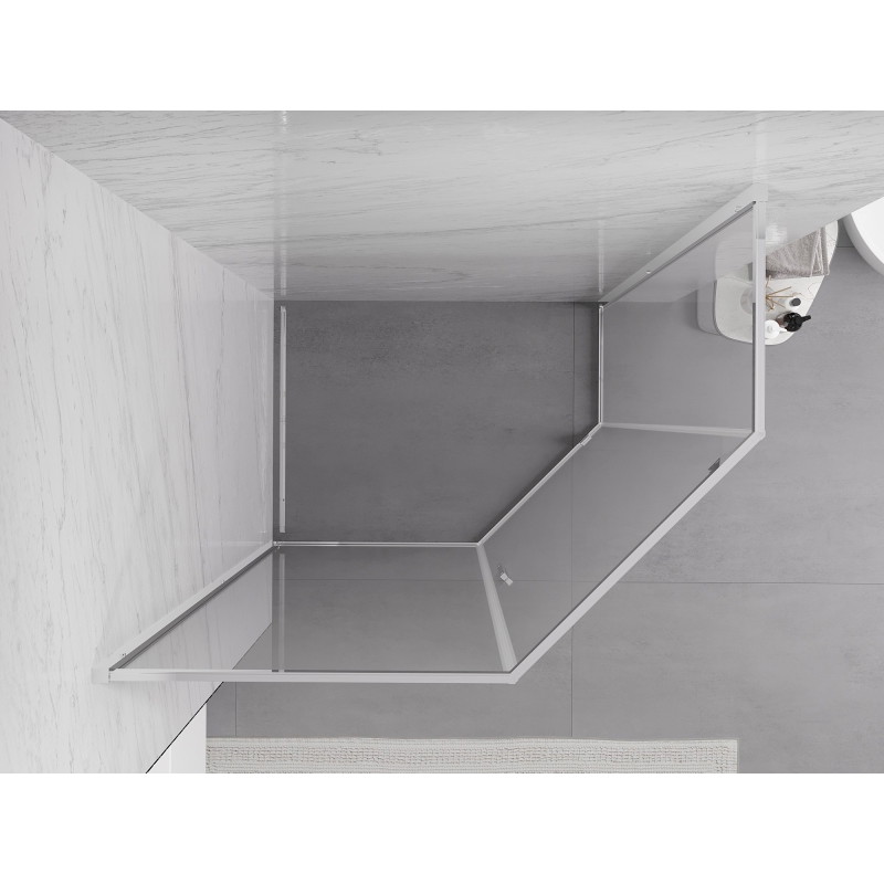 Mexen Exo-R cabine de douche pentagonale pivotante 100 x 90 cm, transparent, chromé - 812-100-090-01-00