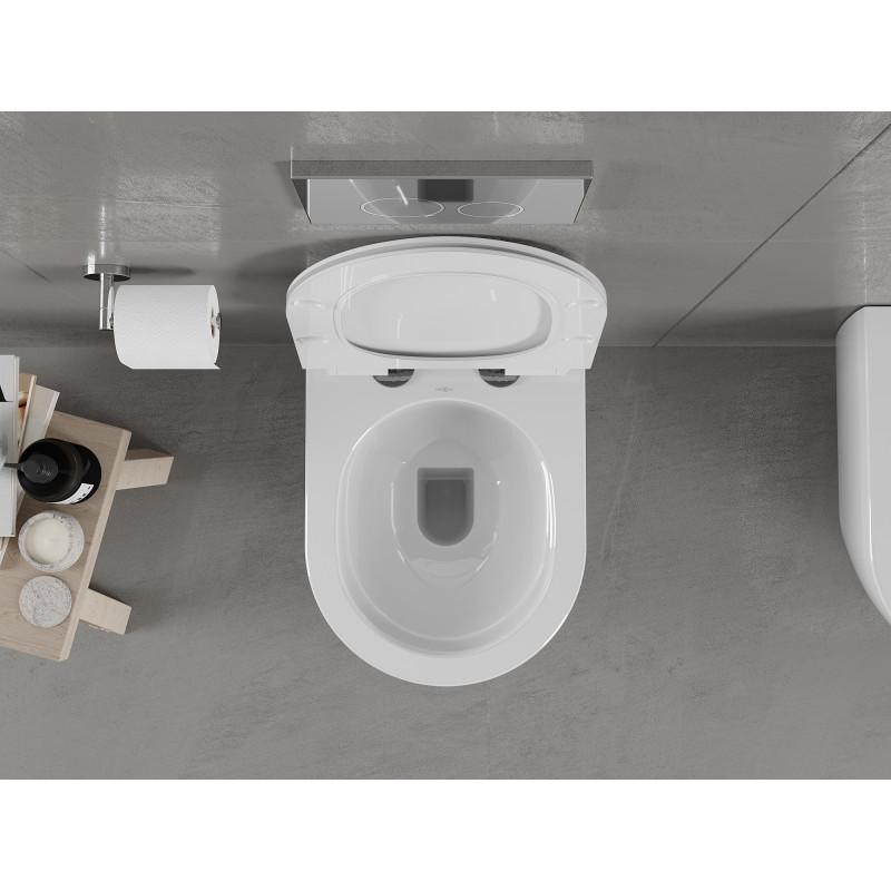 Mexen Carmen cuvette WC Rimless avec abattant à descente lente slim, duroplast, blanc brillant - 30880100