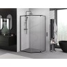 Mexen Exo-R cabine de douche pentagonale pivotante 90 x 80 cm, transparente, noire - 812-090-080-70-00