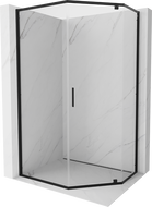 Mexen Exo-R cabine de douche pentagonale pivotante 90 x 80 cm, transparente, noire - 812-090-080-70-00