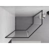 Mexen Exo cabine de douche pentagonale pivotante 100 x 80 cm, transparente, noire - 812-100-080-70-00