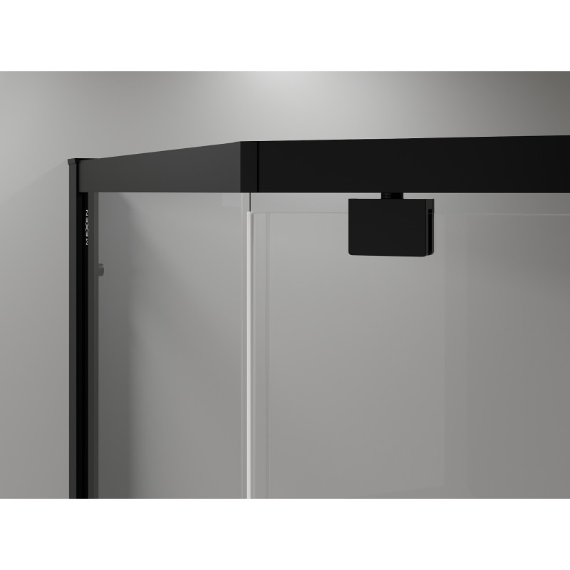 Mexen Exo-R cabine de douche pentagonale pivotante 100 x 90 cm, transparente, noire - 812-100-090-70-00