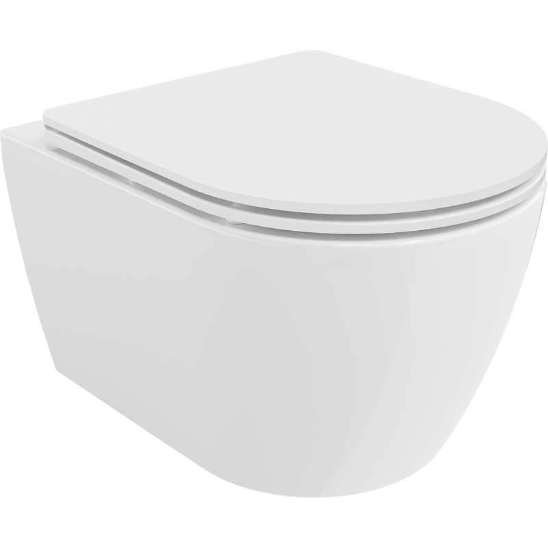 Mexen Carmen bol de WC Rimless avec siège slim à fermeture lente, duroplast, Blanc - 30880300