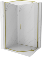 Mexen Exo-R cabine de douche pentagonale pivotante 90 x 80 cm, transparente, dorée - 812-090-080-50-00