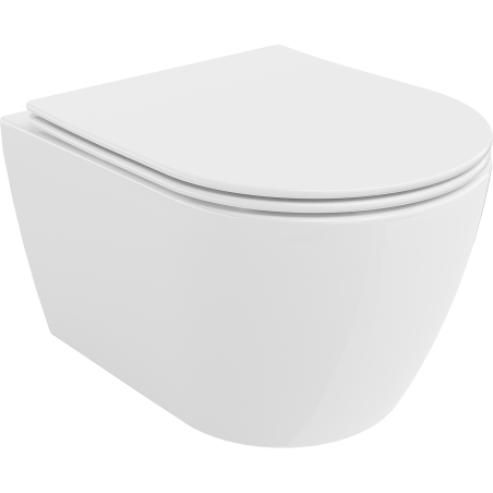 Mexen Carmen bol de WC Rimless avec siège slim à fermeture lente, duroplast, Blanc - 30880400