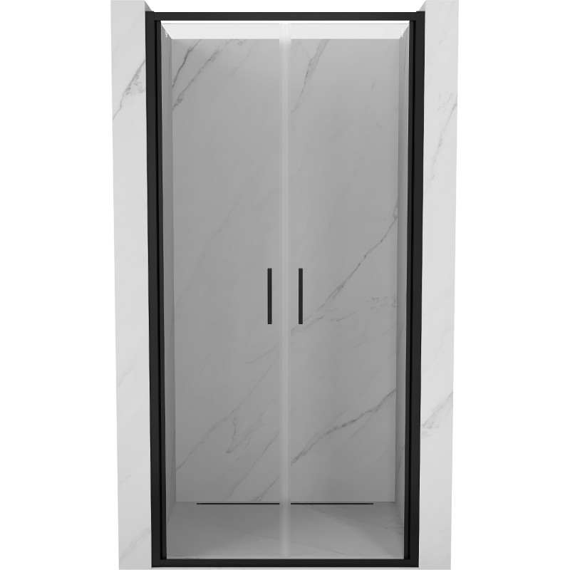 Mexen Exo portes de douche doubles pivotantes 120 cm, transparentes, noires - 814-120-000-70-00