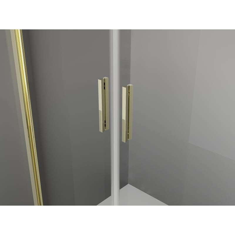Mexen Exo portes de douche à double battant 110 cm, transparentes, dorées - 814-110-000-50-00