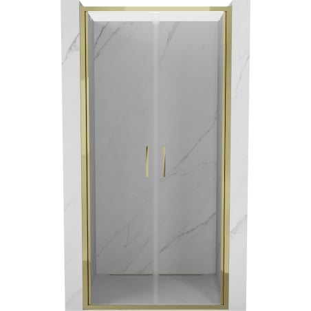 Mexen Exo portes de douche à double battant 110 cm, transparentes, dorées - 814-110-000-50-00