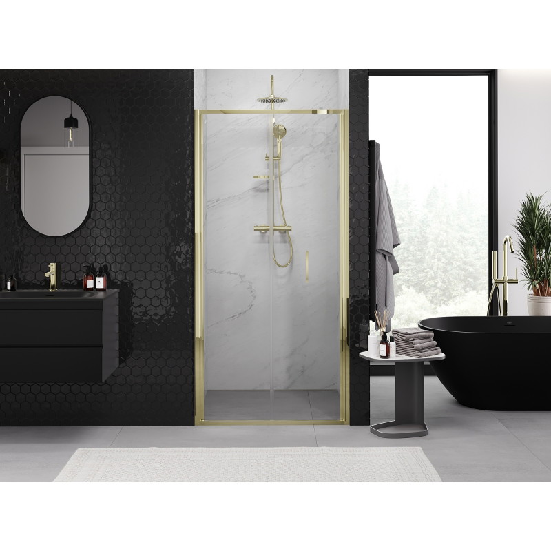 Mexen Exo porte de douche pliante 110 cm, transparente, dorée - 816-110-000-50-00
