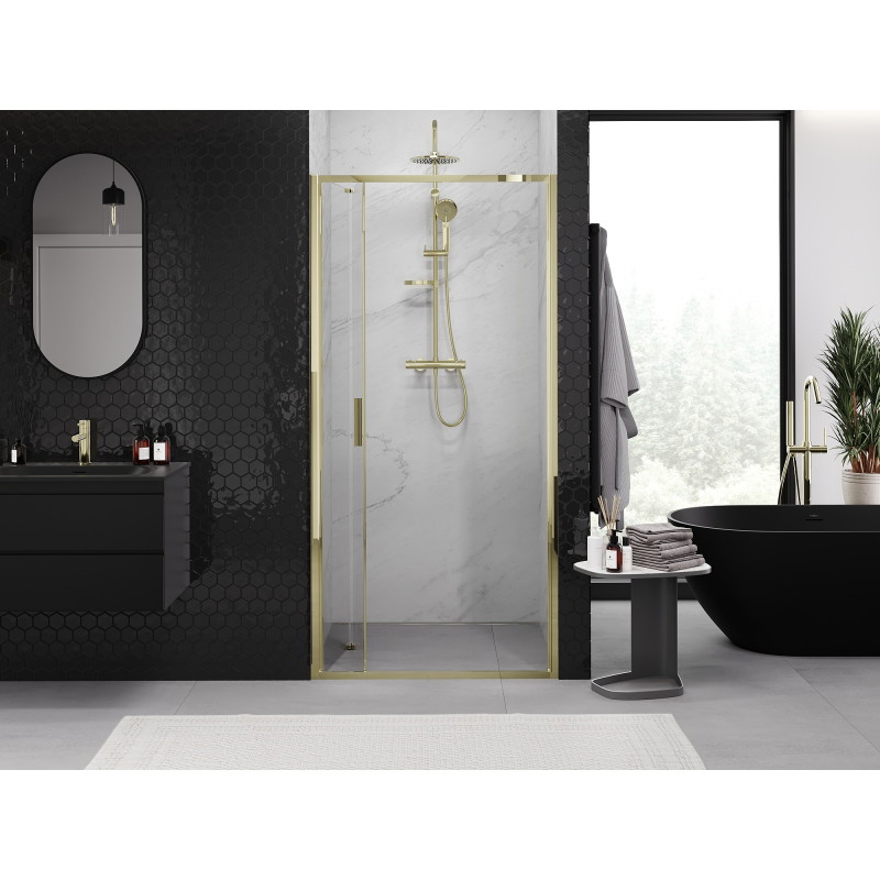 Mexen Exo porte de douche pliante 110 cm, transparente, dorée - 816-110-000-50-00