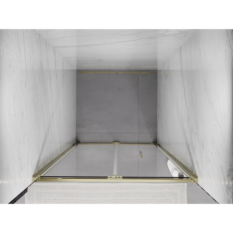 Mexen Exo portes de douche pliantes 120 cm, transparentes, dorées - 816-120-000-50-00