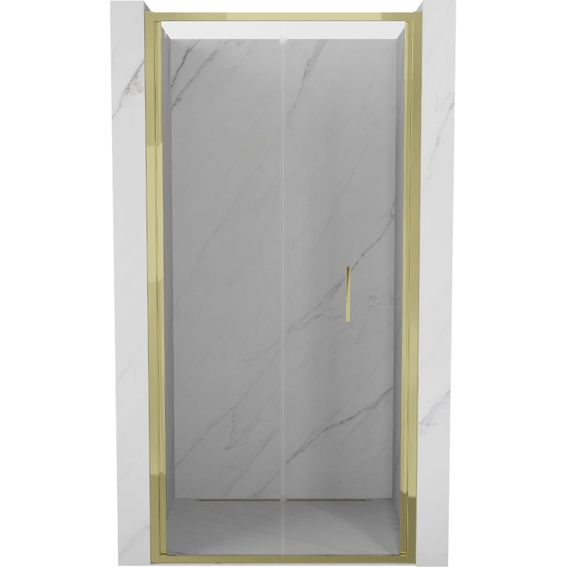 Mexen Exo portes de douche pliantes 120 cm, transparentes, dorées - 816-120-000-50-00