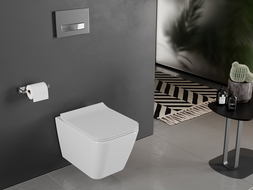 Mexen Cube bol de WC Rimless avec siège slim à fermeture lente, duroplast, Blanc - 30924000