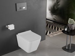 Mexen Cube cuvette WC Rimless avec abattant slim à descente progressive, duroplast, blanc brillant - 30924000