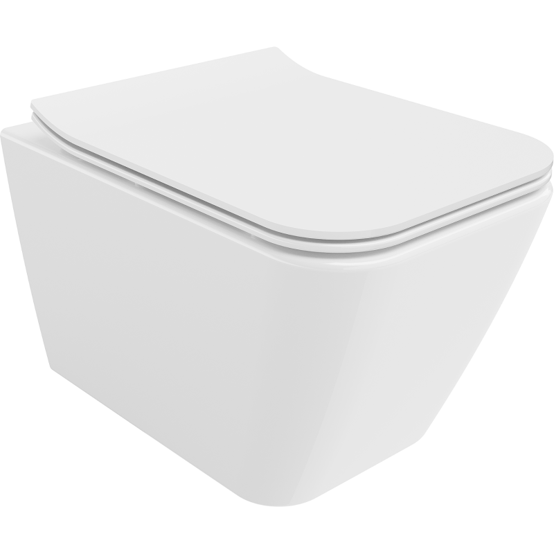 Mexen Cube bol de WC Rimless avec siège slim à fermeture lente, duroplast, Blanc - 30924000