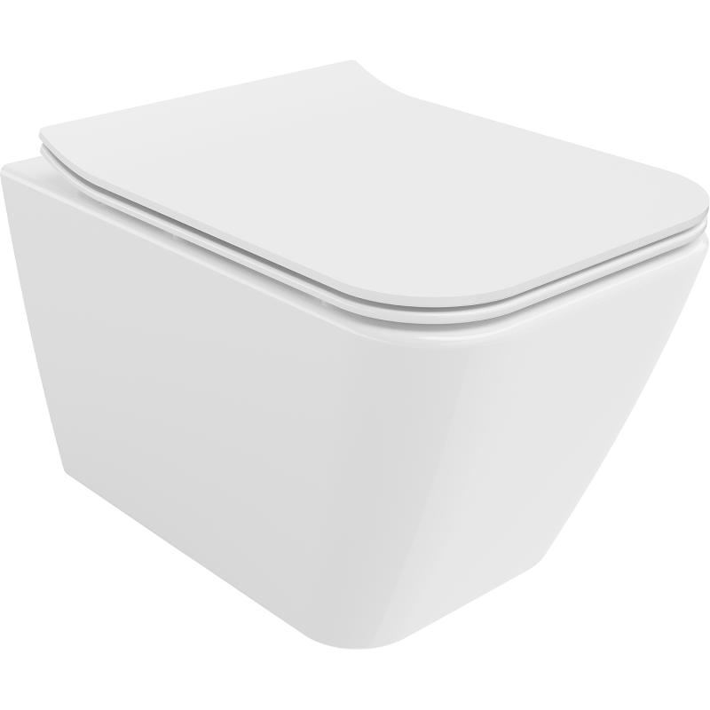 Mexen Cube cuvette WC Rimless avec abattant slim à descente ralentie, duroplast, blanc brillant - 30924000