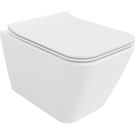 Mexen Cube cuvette WC Rimless avec abattant slim à descente progressive, duroplast, blanc brillant - 30924000