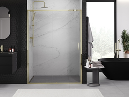 Mexen Exo portes de douche coulissantes 180 cm, transparentes, dorées - 8151-180-000-50-00