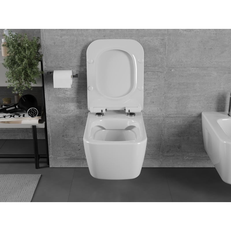 Mexen Margo cuvette de WC Rimless avec abattant slim à fermeture lente, duroplast, blanc brillant - 30420800
