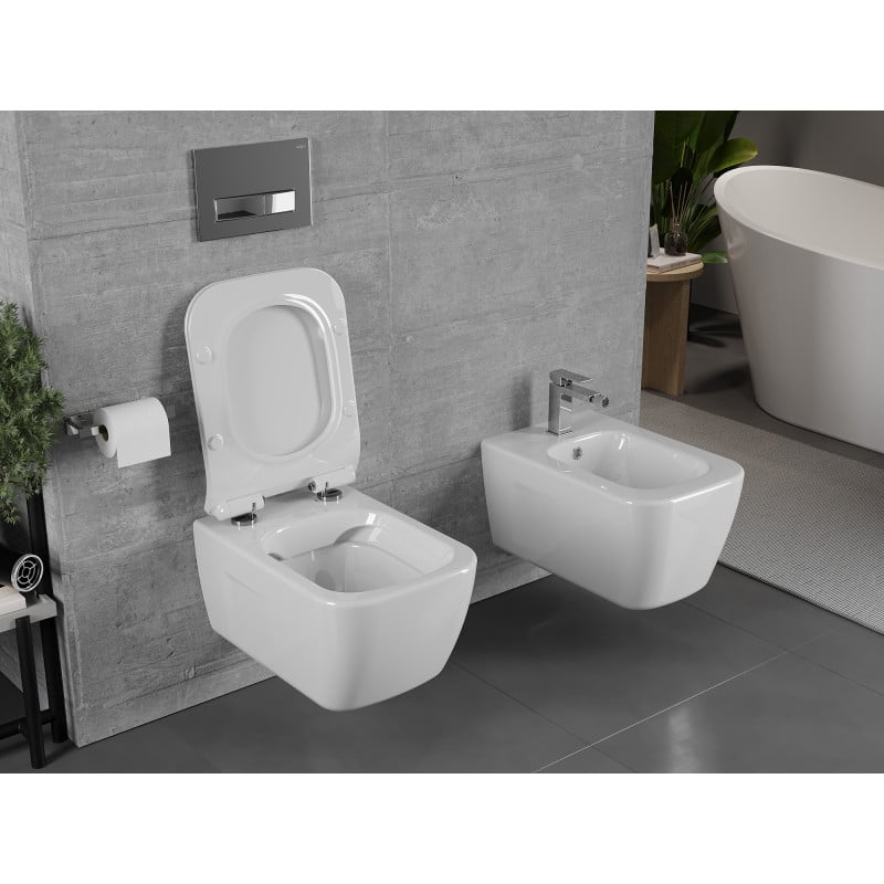 Mexen Margo cuvette de WC Rimless avec abattant slim à fermeture lente, duroplast, blanc brillant - 30420800