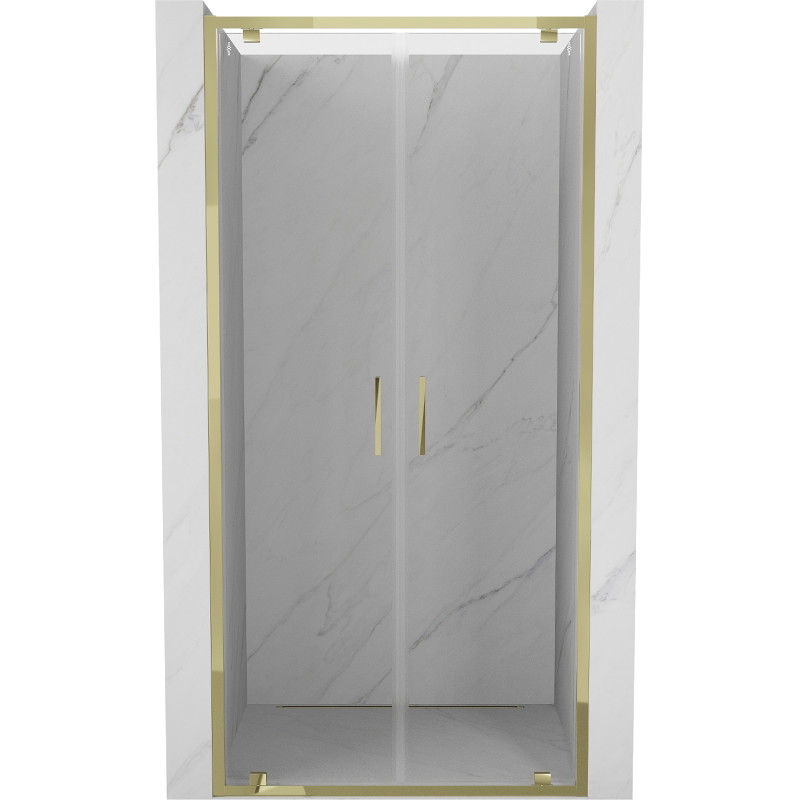 Mexen Exo-BR Duo portes de douche doubles battantes 110 cm, transparentes, dorées - 8182-110-000-50-00