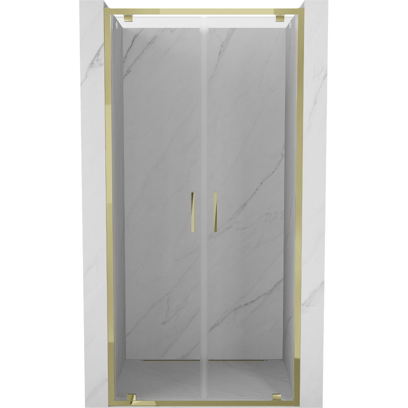 Mexen Exo portes de douche doubles battantes 120 cm, transparentes, dorées - 8182-120-000-50-00