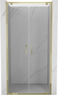 Mexen Exo-BR Duo portes de douche doubles pivotantes 120 cm, transparentes, dorées - 8182-120-000-50-00