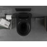 Mexen Lena cuvette WC Rimless avec abattant slim à descente progressive, duroplast, noir mat / motif grille dorée - 30224079