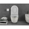Mexen Lena cuvette WC sans rebord avec abattant à descente amortie slim, duroplast, blanc/or motif grille - 30224009