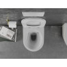 Mexen Lena cuvette WC Rimless avec abattant à fermeture lente slim, duroplast, blanc/or motif carreaux - 30224009