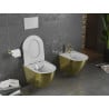 Mexen Lena cuvette WC Rimless avec abattant à descente lente slim, duroplast, blanc/or motif écailles - 30224008
