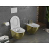 Mexen Lena WC sans rebord avec abattant à descente lente slim, duroplast, blanc/or motif écaille - 30224008