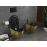 Mexen Lena cuvette WC Rimless avec siège à descente lente slim, duroplast, noir mat/or motif écailles - 30224078