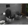Mexen Lena cuvette WC sans rebord avec abattant à descente lente slim, duroplast, noir mat/argent motif écailles - 30224072
