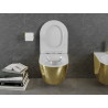 Mexen Lena cuvette WC sans bride avec abattant à descente amortie slim, duroplast, blanc/or - 30224006