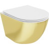 Mexen Lena cuvette WC sans bride avec abattant à descente amortie slim, duroplast, blanc/or - 30224006