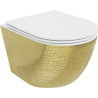 Mexen Lena WC sans rebord avec abattant à descente lente slim, duroplast, blanc/or motif écaille - 30224008