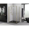 Mexen Exo-B Duo cabine de douche pivotante 80 x 110 cm, transparente, dorée - 814-080-110-50-00