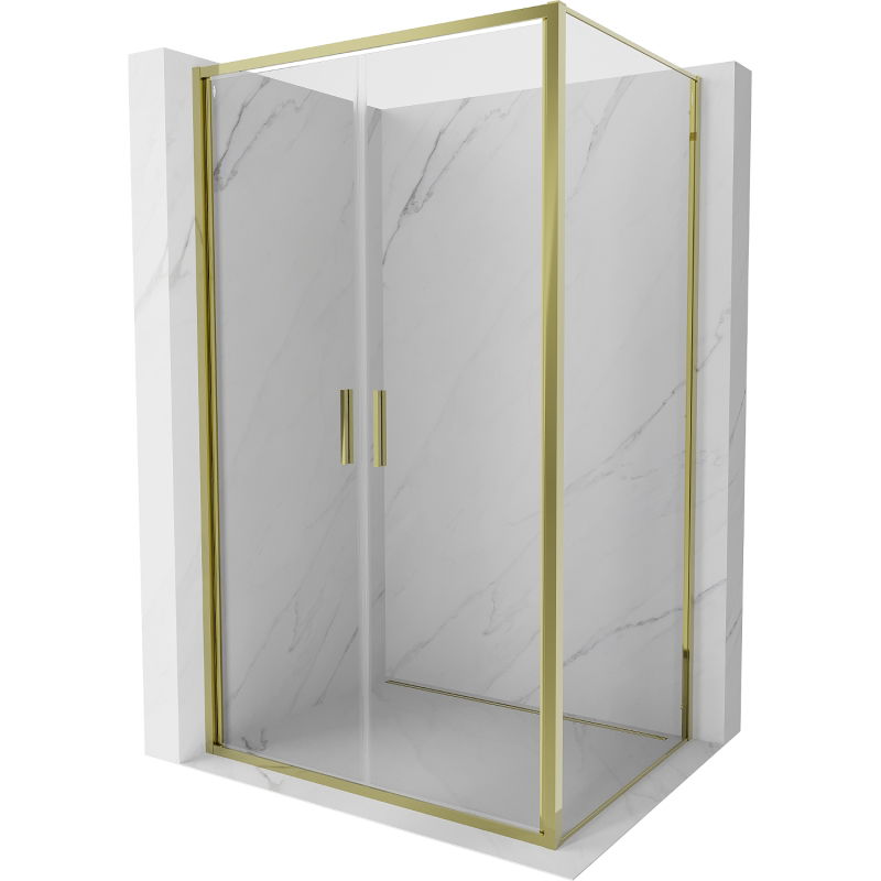 Mexen Exo cabine de douche pivotante 80 x 120 cm, transparente, dorée - 814-080-120-50-00