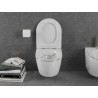 Mexen Lena cuvette WC Rimless avec abattant slim à fermeture lente, duroplast, blanc/ligne dorée - 30224005