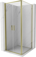 Mexen Exo-B Duo cabine de douche pivotante 110 x 110 cm, transparente, or - 814-110-110-50-00