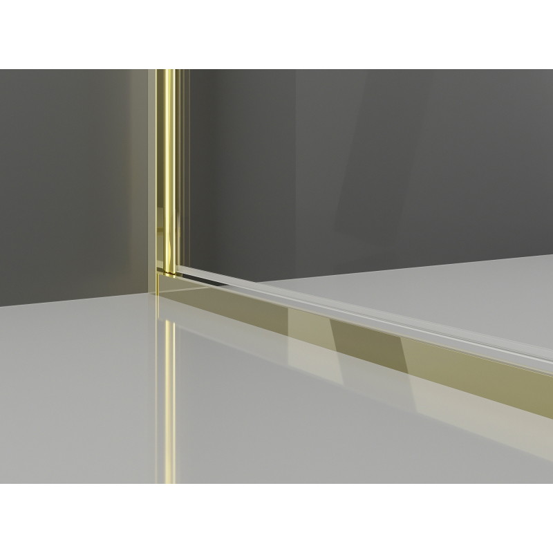 Mexen Exo-B Duo cabine de douche battante 120 x 80 cm, transparent, dorée - 814-120-080-50-00