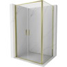 Mexen Exo-B Duo cabine de douche battante 120 x 80 cm, transparent, dorée - 814-120-080-50-00