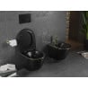 Mexen Lena wc suspendu Rimless avec abattant slim à descente progressive, duroplast, noir mat/ligne dorée - 30224075