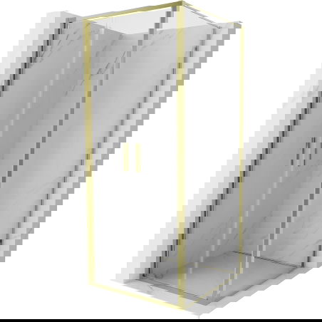 Mexen Exo cabine de douche pivotante 120 x 120 cm, transparente, dorée - 814-120-120-50-00