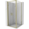 Mexen Exo-B Duo cabine de douche pivotante 120 x 120 cm, transparent, or - 814-120-120-50-00